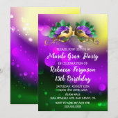 Invitation Soirée de Mardi Gras Masqué (Devant / Derrière)