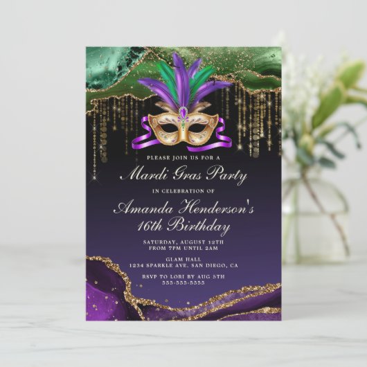 Invitation Soirée de Mardi Gras Masqué (Debout devant)