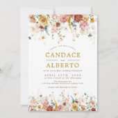 Invitation Soirée de mariage branchée Boho Garden Flowers (Devant)