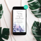 Invitation Soirée de Mariage de la neige violette d'hiver