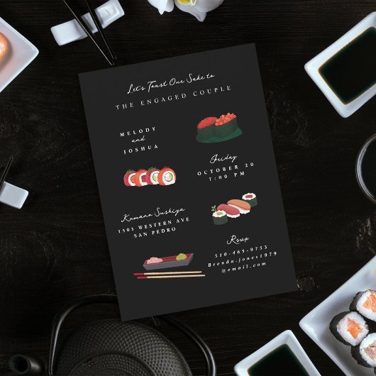 Invitation Soirée de Mariage de Sushi