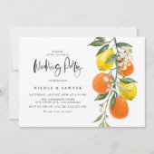 Invitation Soirée de mariage d'Orange botanique et de Citron  (Devant)