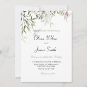 Invitation Soirée de mariage élégante au feuillage vert (Devant)