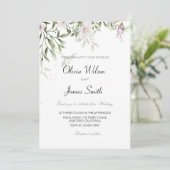 Invitation Soirée de mariage élégante au feuillage vert (Debout devant)