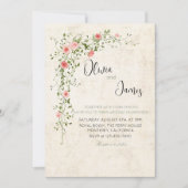 Invitation Soirée de mariage élégante de la couronne Rose (Devant)