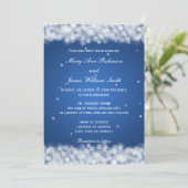 Invitation Soirée de mariage élégante Sparkle Blue (Debout devant)