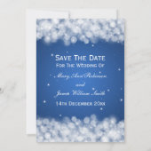 Invitation Soirée de mariage élégante Sparkle Blue (Dos)