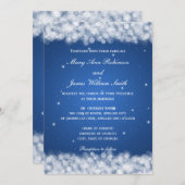 Invitation Soirée de mariage élégante Sparkle Blue (Devant / Derrière)
