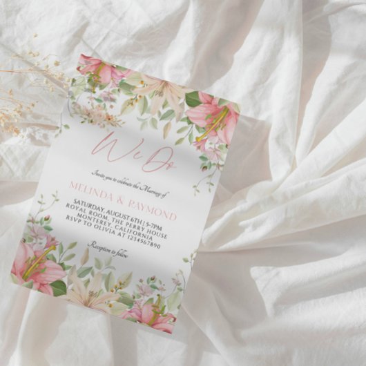 Invitation Soirée de mariage florale "We Do"