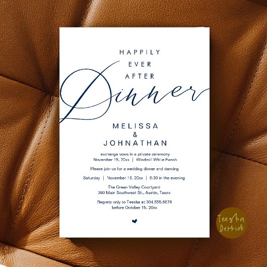 Invitation Soirée de Mariage Happily Ever After