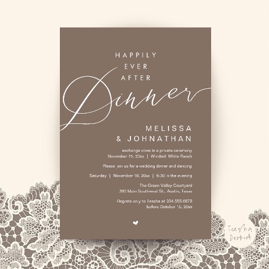Invitation Soirée de Mariage Happily Ever After