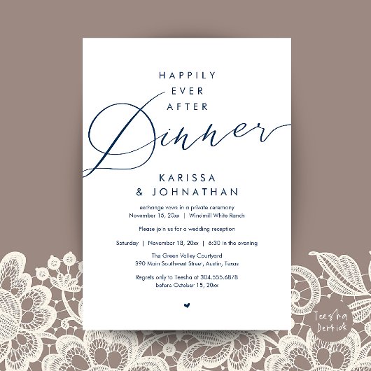 Invitation Soirée de Mariage Happily Ever After