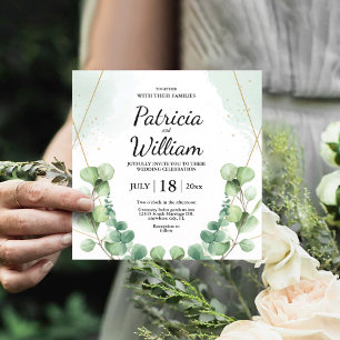 Invitation Soirée de mariage moderne et élégante Eucalyptus V