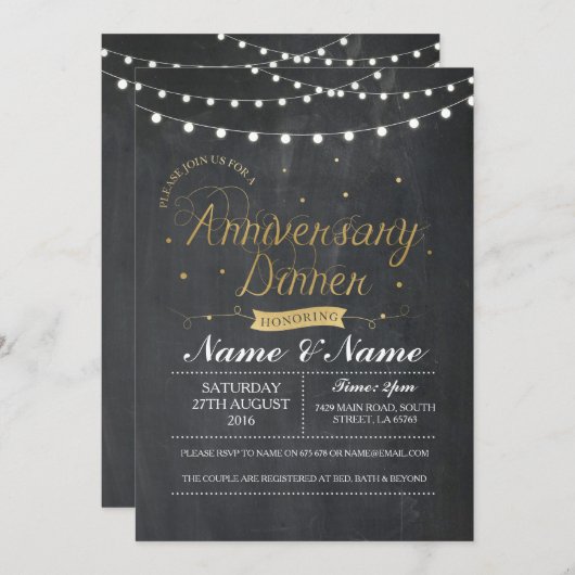 Invitation Soirée de mariage pour les couples (Devant / Derrière)