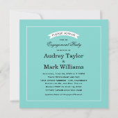 Invitation Soirée de Mariage Soirée Aqua Blue Black (Devant)