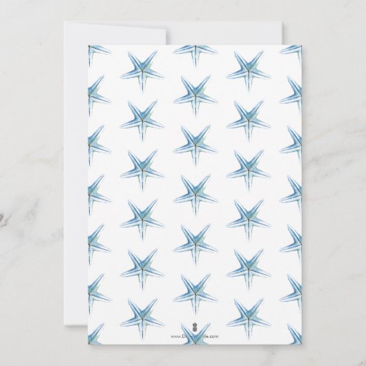 Invitation Soirée de mariage Starfish Post Beach (Dos)