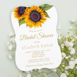 Invitation Soirée de mariée de fleurs de soleil en or rustiqu<br><div class="desc">Douche nuptiale fleurie moderne modèle élégante invitation avec un grand bouquet de tournesols d'or jaune et un script chic de typographie de faux or. Facile à personnaliser avec vos détails ! Vous pouvez choisir de le customiser en modifiant davantage les polices et les couleurs du lettrage. L'invitation est adaptée pour...</div>