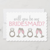 Invitation Soirée de mariée rose Champagne Diamond (Devant)