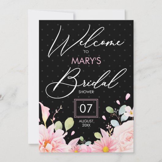 Invitation Soirée de mariée rose moderne invit budget (Devant)