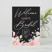 Invitation Soirée de mariée rose moderne invit budget (Debout devant)