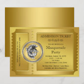 Invitation Soirée de Mascarade en Or (Devant / Derrière)