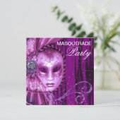 Invitation Soirée de Mascarade Violet Noir (Debout devant)