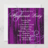 Invitation Soirée de Mascarade Violet Noir (Dos)