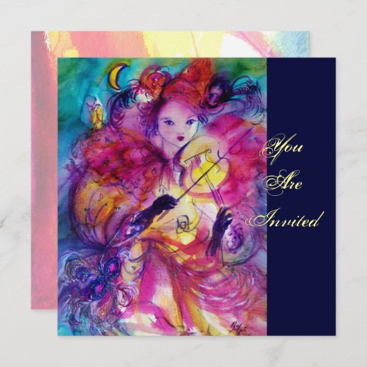 INVITATION SOIRÉE DE MASQUERADE (Devant / Derrière)