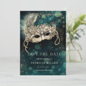 Invitation Soirée de Masques "Réservez la Date" (Debout devant)