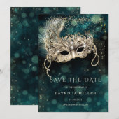 Invitation Soirée de Masques "Réservez la Date" (Devant / Derrière)