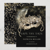Invitation Soirée de Masques "Réservez la Date" (Devant / Derrière)