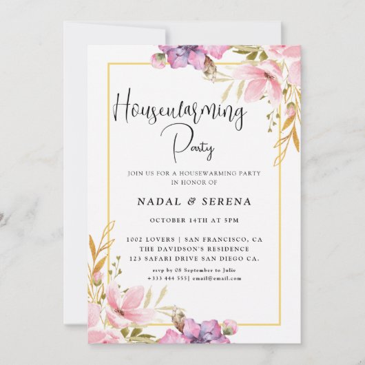 Invitation Soirée de ménage moderne élégante (Devant)