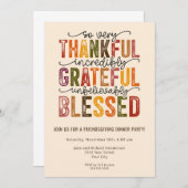 Invitation Soirée de moisson d'automne Friendsgiving (Devant / Derrière)