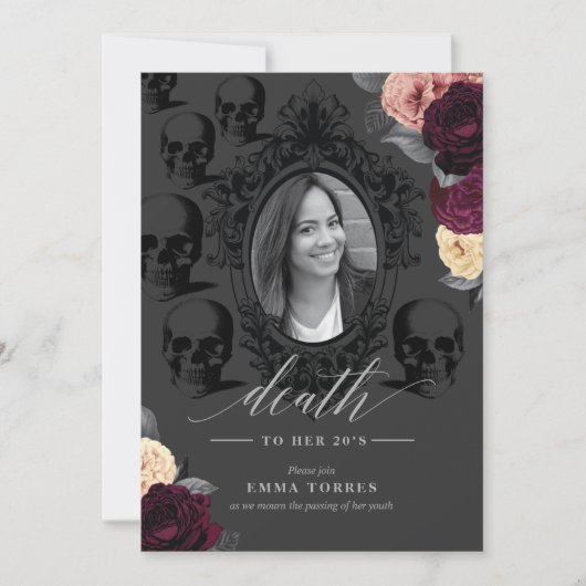 Invitation Soirée de mort à mes 20 ans (Devant)