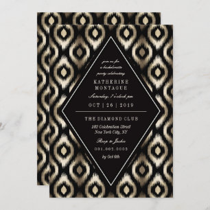 Invitation Soirée de Motif de bachelorette Diamond Ikat