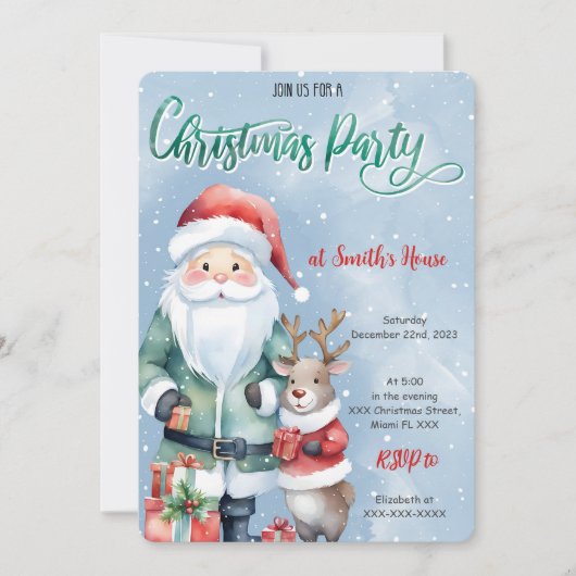 Invitation Soirée de Noël (Devant)