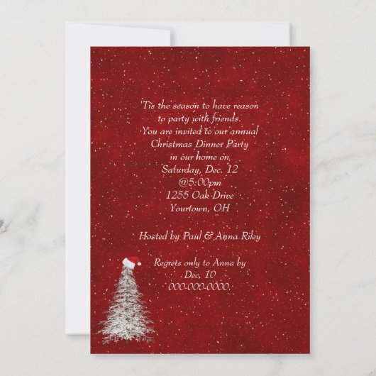 Invitation Soirée de Noël (Dos)