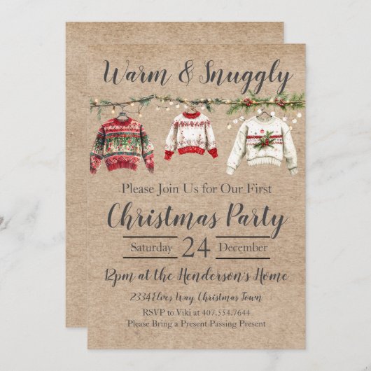 Invitation Soirée de Noël (Devant / Derrière)