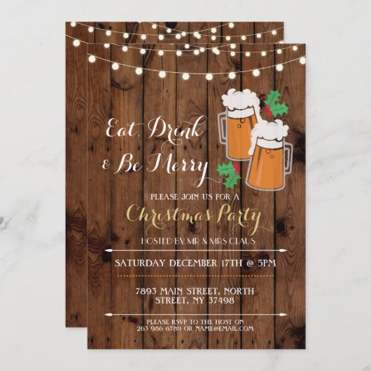 Invitation Soirée de Noël à la bière (Devant / Derrière)