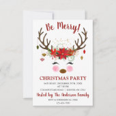 Invitation Soirée de Noël à Reindeer (Devant)