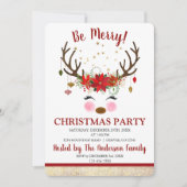 Invitation Soirée de Noël à Reindeer (Devant)
