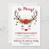 Invitation Soirée de Noël à Reindeer (Devant)