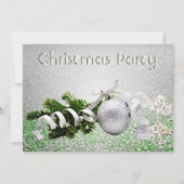 Invitation Soirée de Noël à ruban blanc (Devant)