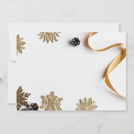 Invitation Soirée de Noël à thème doré (Dos)