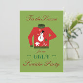 Invitation Soirée de Noël affreuse avec sueur de Snowman (Debout devant)