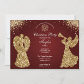 Invitation Soirée de Noël Ange Classique Élégante (Devant)