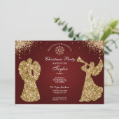 Invitation Soirée de Noël Ange Classique Élégante (Debout devant)