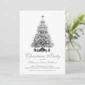 Invitation Soirée de Noël Arbre d'Argent élégant (Debout devant)