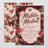 Invitation Soirée de Noël au Gui et aux Martinis (Devant / Derrière)