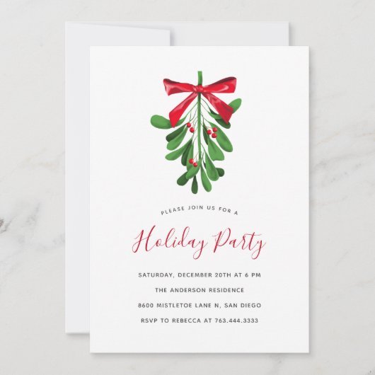 Invitation Soirée de Noël au Mistletoe (Devant)
